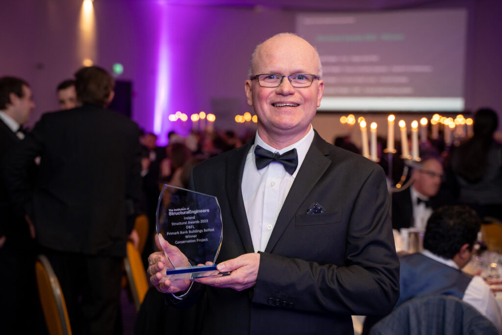 John Keane winner of IStructE conservation award Primark Belfast