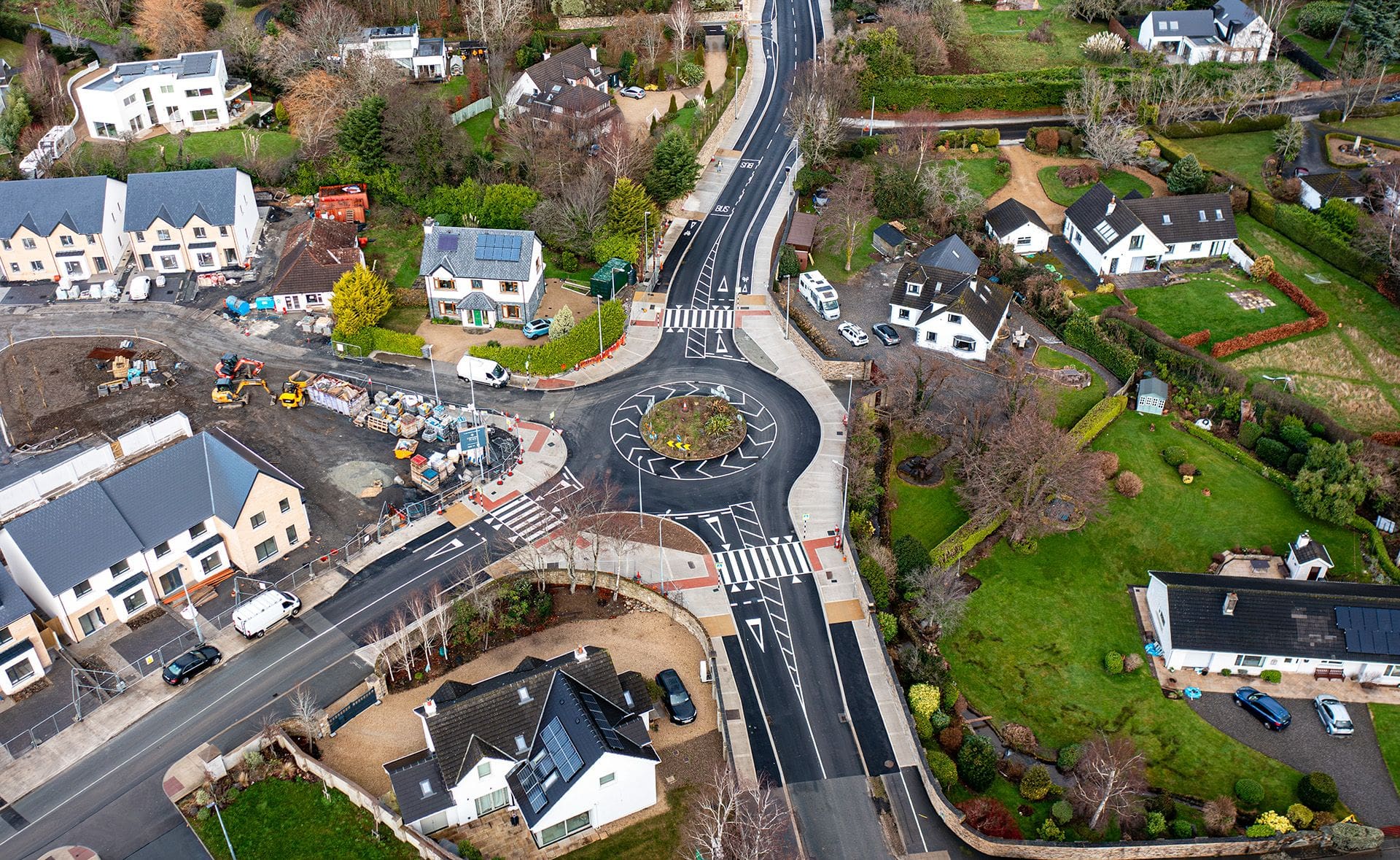 Aerial drone photograph of DBFL’s improvements to the Chapel Road Improvement Scheme